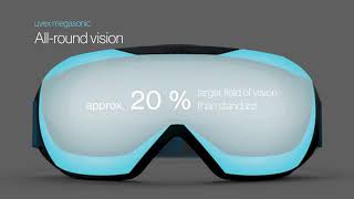 uvex megasonic innovative frameless safety goggles with panoramic view EN [upl. by Sirehc]