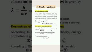 deBroglie Hypothesis  BSc Sy atomicstructure chemistry shorts science [upl. by Cad]