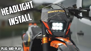 LED Headlight Install  KTM EXC [upl. by Nyladnor]