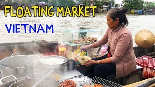 NOODLES on a Boat FLOATING MARKET Tour of Mekong Delta VIETNAM [upl. by Nagaek739]