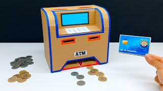 घर पर बनाओ Coin वाला Mini ATM Machine  How to make a Simple ATM Machine with Cardboard Project [upl. by Lladnik445]