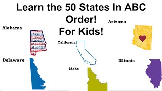 50 States in alphabetical Order For kids to Learn [upl. by Baryram333]