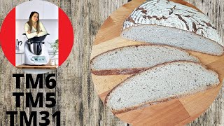 Roggenmischbrot mit Sauerteig  Brot backen ohne Hefe leicht gemacht  Thermomix TM6 TM5 TM31 [upl. by Enialahs495]