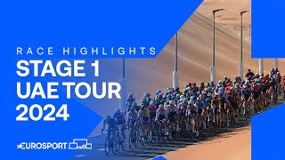 A DAY FOR THE SPRINTERS 🔥  Stage 1 Highlights UAE Tour 2024  Eurosport Cycling [upl. by Sedgewinn]