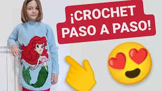 🧜Jersey de la Sirenita a Crochet Ganchillo Paso a Paso [upl. by Aniarrol714]