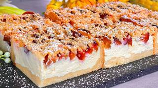 Der berühmte deutsche Käsekuchen nach Omas Rezept Pflaumen Kuchen mit Streusel [upl. by Finnigan]