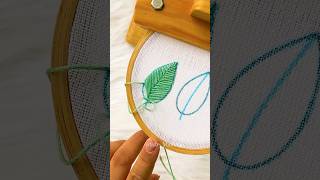 Very Easy Embroidery Leaf Pattern 😍 embroidery shortsyoutube [upl. by Euqina783]