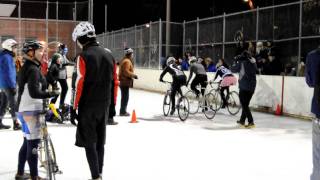 Toronto Ice Bike Racing  Dufferin Grove Park [upl. by Riella]