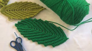 Hojas 🥬 a Crochet pasó a paso  Como hacer hojas a Crochet pasó a paso [upl. by Einnim818]