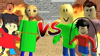 BALDIS FRIENDS VS BALDIS FRIENDS IN ROBLOX  Baldis Basics MOD Robloxian Basics [upl. by Phaedra456]