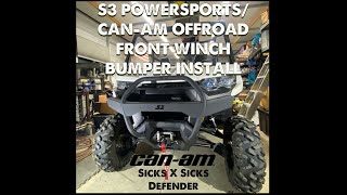 The CanAm “Sicks X Sicks” Defender gets a new S3 PowersportsCanAm Offroad Bumper install [upl. by Eneg]