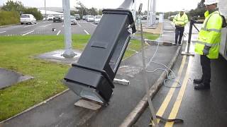 Altron  erecting an 8m Ornate CCTV Pole using a HIAB [upl. by Noslrac]