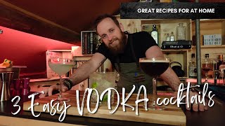 3 Easy Vodka Cocktails to make at Home Kamikaze Caipiroska Espresso Martini [upl. by Mayhs906]