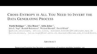 CrossEntropy is All You Need to Invert the Data Generating Process [upl. by Maryn]