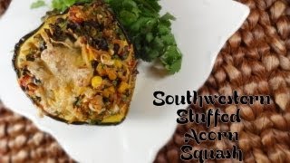 Healthy Southwestern Stuffed Acorn Squash Recipe [upl. by Lupiv]