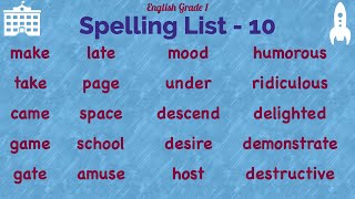 English Grade 1 Spelling List 10 [upl. by Sremlahc]