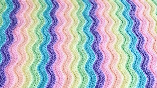 Simple Crochet Ridged Ripple Blanket  Scarf [upl. by Esmerelda]