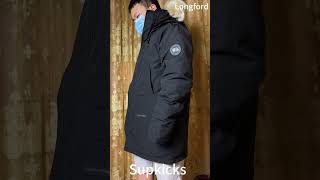 Canada Goose Langford Parka Black Label with Hood Trim Try on Review canadagooselangford shorts [upl. by Nwahs]