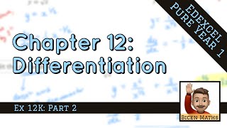 Differentiation 15 • Optimisation Problems pt 1 • P1 Ex12K • 🤖 [upl. by Lougheed]