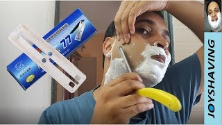 Shavette Shave  Super 77 Razor Blades  Vi John Cream [upl. by Einehpets75]