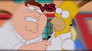 Peter Griffin VS Homer Simpson  Full Uncut Battle [upl. by Kale]