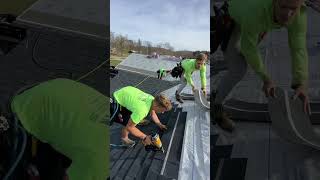 Laying down onyx black Owens Corning duration shingles roofing [upl. by Adnolor824]