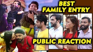 BEST FAMILY ENTRY  PUBLIC REACTION  Shoaib Bhuvneswari Teejay Romils Wife  Bigg Boss 12 [upl. by Evadnee]