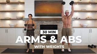 30 Min KILLER Arms amp Abs Workout with Weights  Weekly Routine ☑️ [upl. by Ifen]