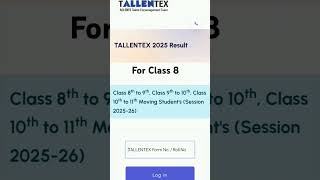 Tallentex class 8 results out shortstallentex youtubeshorts [upl. by Ahsenal955]