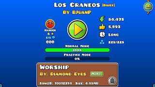 Los Craneos By BJuanP 100 With all coins Geometry Dash Daily Level [upl. by Marola]