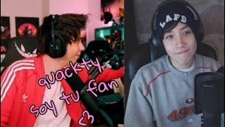 la hermana de rubius es fan de quackty y hablan en directo [upl. by Akemahs]