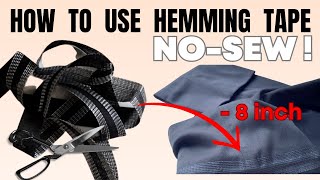 NOSEW Hemming Tape  How to use it to hem pants Easy sewing trick to use hemming tape on trousers [upl. by Ragnar236]