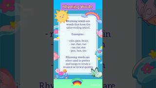 Rhyming words shorts [upl. by Giacinta]