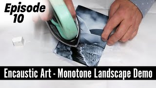 Encaustic Art How to Paint A Monotone Landscape Tutorial using the Encaustic Painting Iron [upl. by Eussoj447]