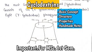 Cyclodextrins  Basic Structure And Properties  Detailed Explanation In Hindi  Imp Notes For MSc [upl. by Derna]