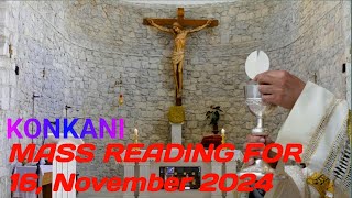 quot📖✝️ KONKANI MISACHIM DISPOTTIM VACHPAM  16 November 2024  Daily Mass Readings ⛪quot [upl. by Ajssatan]