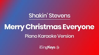 Merry Christmas Everyone  Shakin’ Stevens  Piano Karaoke Instrumental  Original Key [upl. by Laerdna]