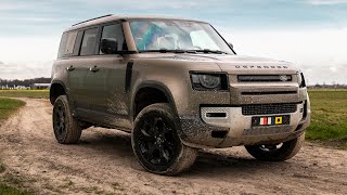 2021 Land Rover Defender P400e  AutoLeven  Offroad amp Overview [upl. by Anelak575]