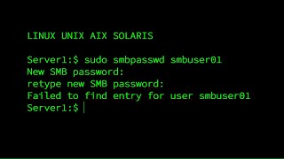 Linux Unix Aix Reset Samba User Password Failed to find entry for user [upl. by Yrroc]