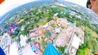 Falcon’s Fury Busch Gardens Tampa Bay  ONRIDE  tilting free fall drop tower POV [upl. by Stearn211]