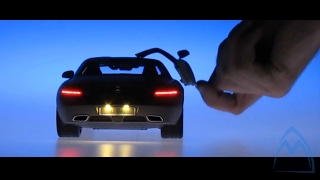 118 Mercedes SLS AMG Gull Wing Diecast Review 다이캐스트 LED [upl. by Nylarahs]