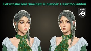 Lets make real time hair in blender  hair tool addon ep5  French side braid [upl. by Onailil645]