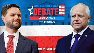 Full Debate Walz vs Vance Vice Presidential Debate I MSNBC [upl. by Lleruj]