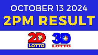 2pm Lotto Result Today October 13 2024  PCSO Swertres Ez2 [upl. by Alisander]