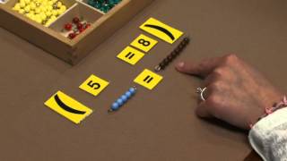 Balancing an Equation Montessori Elementary Math Demonstration [upl. by Ahsem]