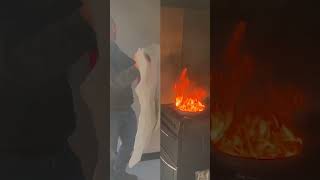 How to use a Fire Blanket and safely STOP a cooking oil pan fire 🔥🍳 [upl. by Ever785]