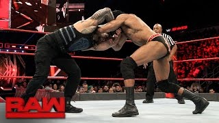 Roman Reigns vs Jinder Mahal Raw March 13 2017 [upl. by Annoirb]