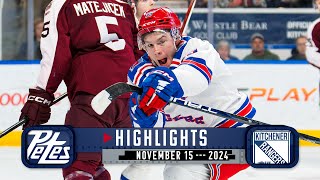 Game Highlights  Petes vs Rangers  Nov 15th 2024 [upl. by Nerrej]