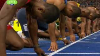 Usain Bolt 100m Final WORLD RECORD 958 Berlin 2009  Greek Audio [upl. by Woolley]