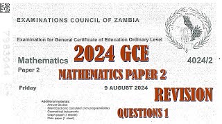 2024 GCE MATHEMATICS PAPER 2 QUESTION 3 [upl. by Notna881]